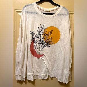 C&C California Flourish and Bloom Graphic Long Sleeve Top Size 2X
